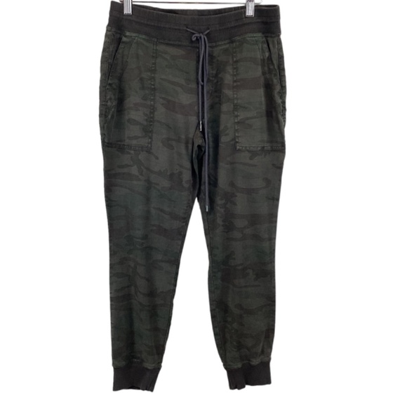Level 99 Gabrielle Jogger Pants Size Small Camo Linen Tencel Lyocell Mid-Rise - Picture 2 of 11
